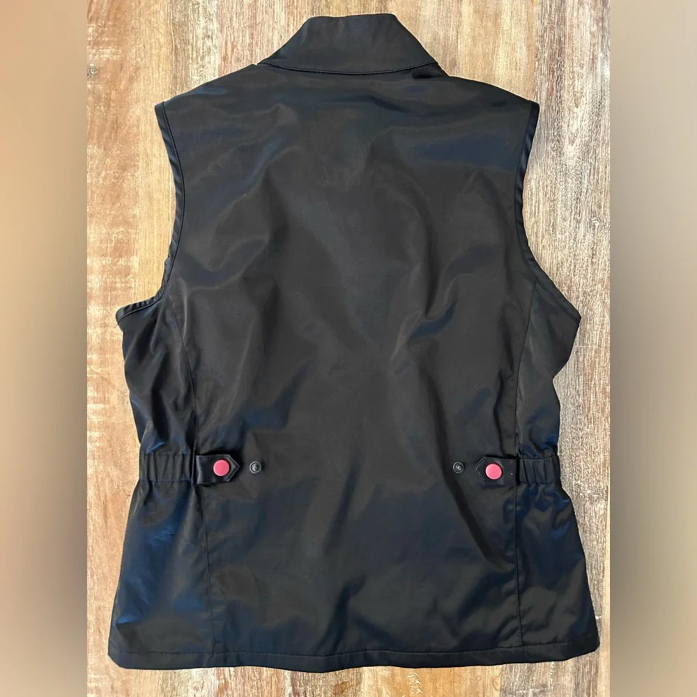 EP Pro Poppy‎ Hills Golf Vest  Women's Size Small Black with Pink Accents